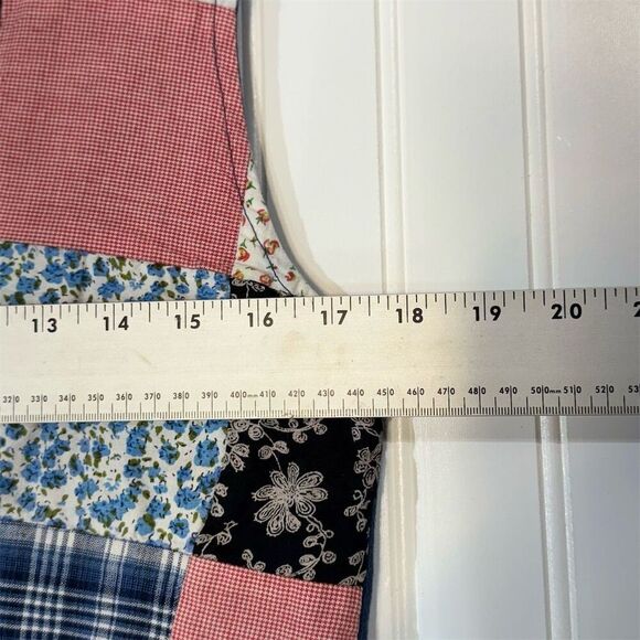 VTG Tangibles Patchwork Button Vest Cottage Boho Folkcore Indie Y2k Festival - Picture 6 of 8